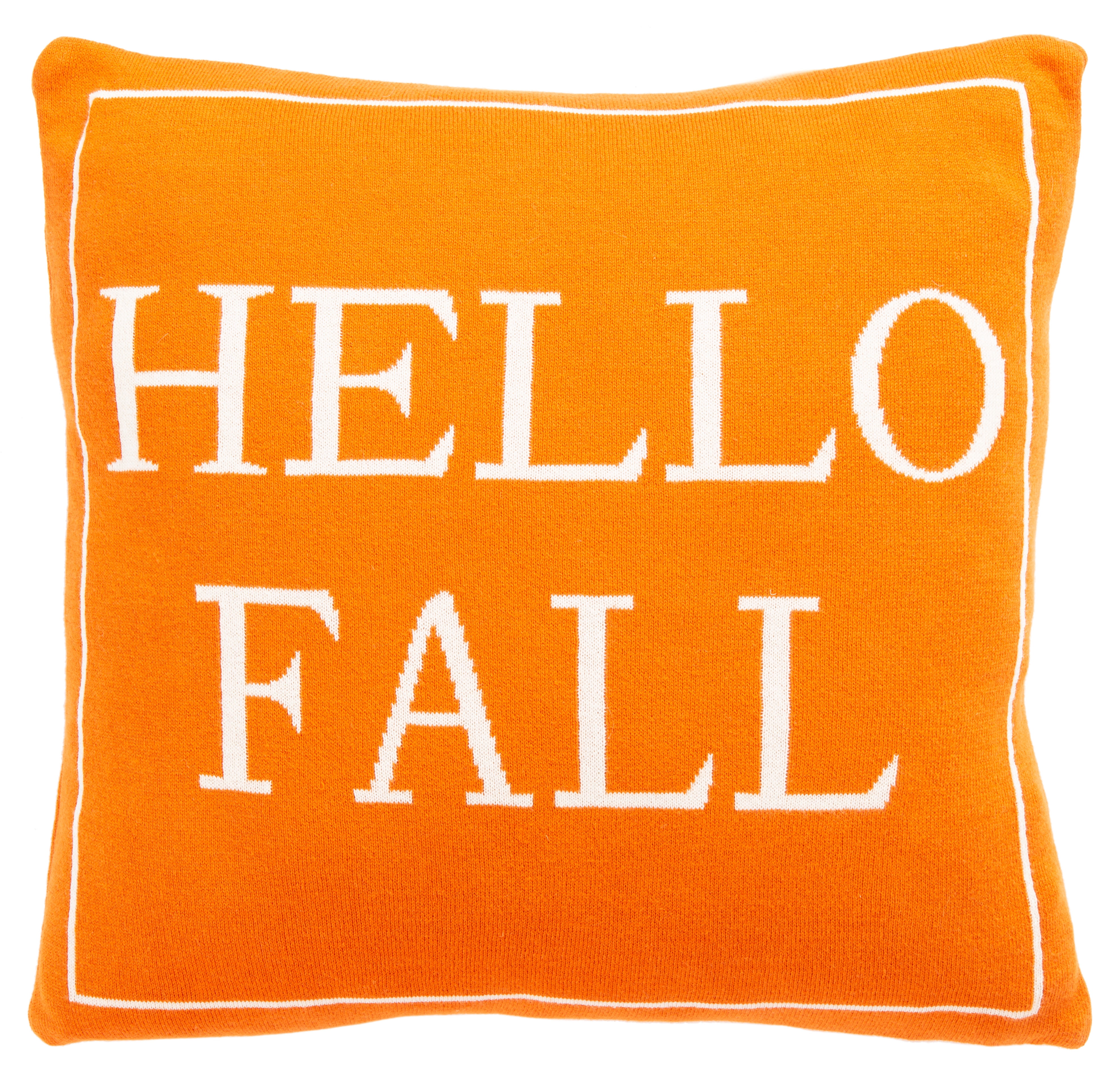 19" Orange Cotton Thanksgiving Fall Pillow Set