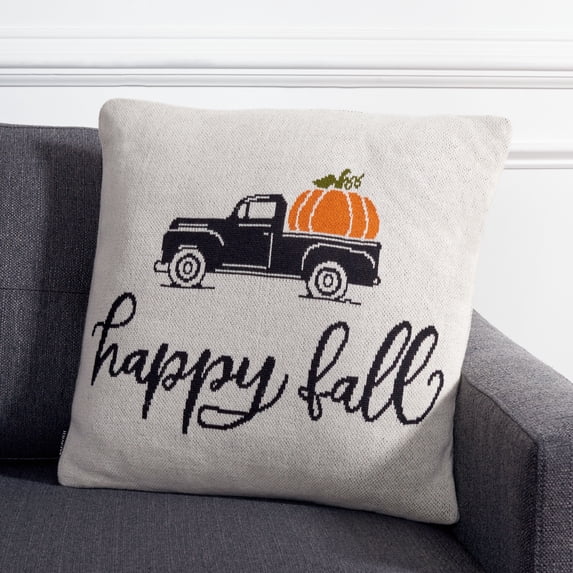 SAFAVIEH Fall Truck Pillow, 18" x 18", Multi Color