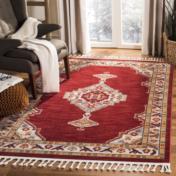 Safavieh Farmhouse Arline Southwestern Area Rug, Creme/Red, 5'1" x 7'3"