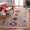 thumbnail image 1 of Safavieh Farmhouse Beulah Tribal Polyester Area Rug, Beige/Gold, 6'7" x 6'7" Square, 1 of 10