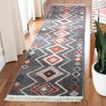 thumbnail image 1 of Safavieh Farmhouse Beulah Tribal Polyester Runner Rug, Dark Gray/Gold, 2'2" x 5', 1 of 10