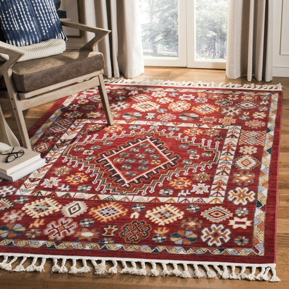 Safavieh Farmhouse Bloom Southwestern Area Rug, Red/Ivory, 9' x 12'