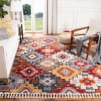 Braided Medallion Handmade 8' x 10' Red Cotton Blend Area Rug