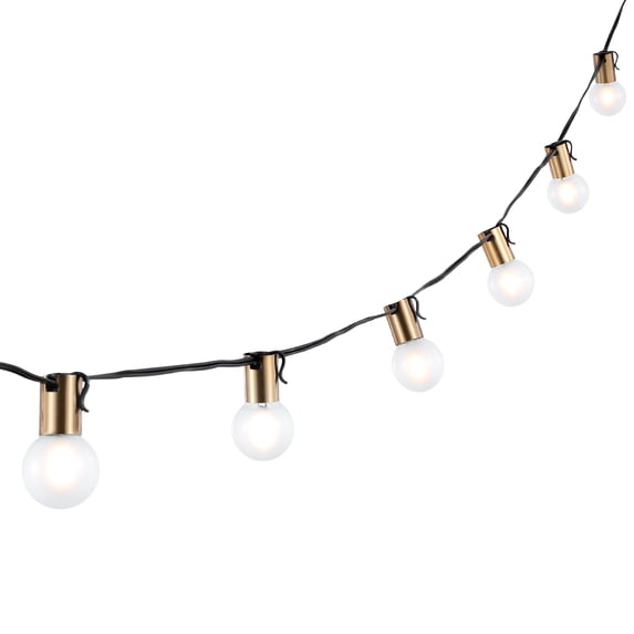 SAFAVIEH Farrynn 10-Light G40 Black Metal Outdoor String Light