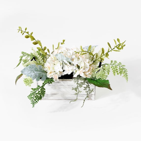 SAFAVIEH Faux 13 Inch Hydrangea Potted Arrangement, Green/Yellow