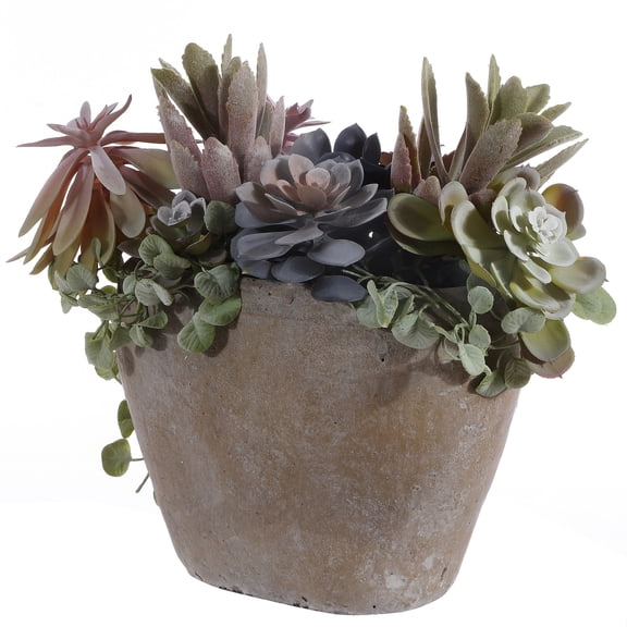 SAFAVIEH Faux 13 Inch Succulent Potted Plant, Grey