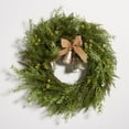 thumbnail image 1 of SAFAVIEH Faux 22 Inch Pine Led Wreath W/ Gold Bells, Green, 1 of 8
