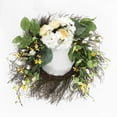 thumbnail image 1 of SAFAVIEH Faux 26 Inch Hydrangea & Spring Blossom Wreath, Yellow/White, 1 of 7