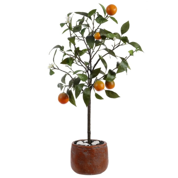 SAFAVIEH Faux 33 Inch Orange Potted Tree, Brick-Red