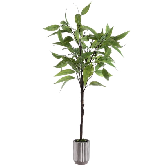 SAFAVIEH Faux 49 Inch Eucalyptus Potted Tree, White/Grey