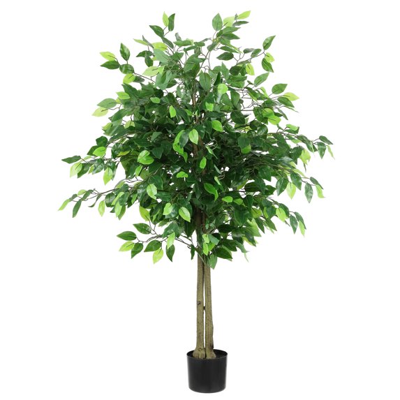 SAFAVIEH Faux Bush Ficus 55" Potted Tree, Green