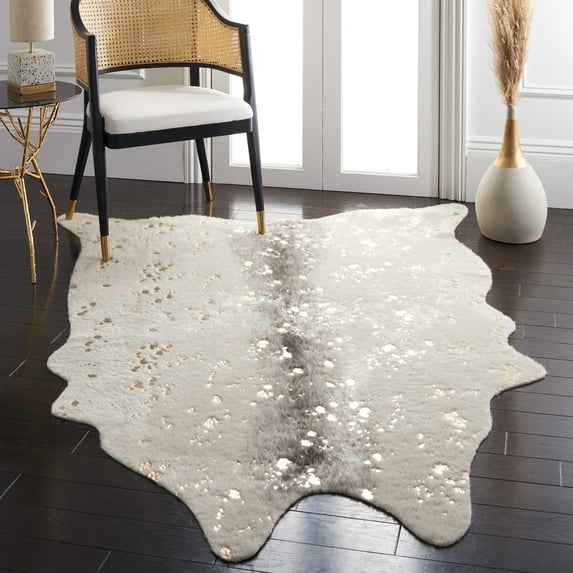 Safavieh Faux Cow Hide Dalach Novelty Area Rug, Beige/Gray, 4' x 5'