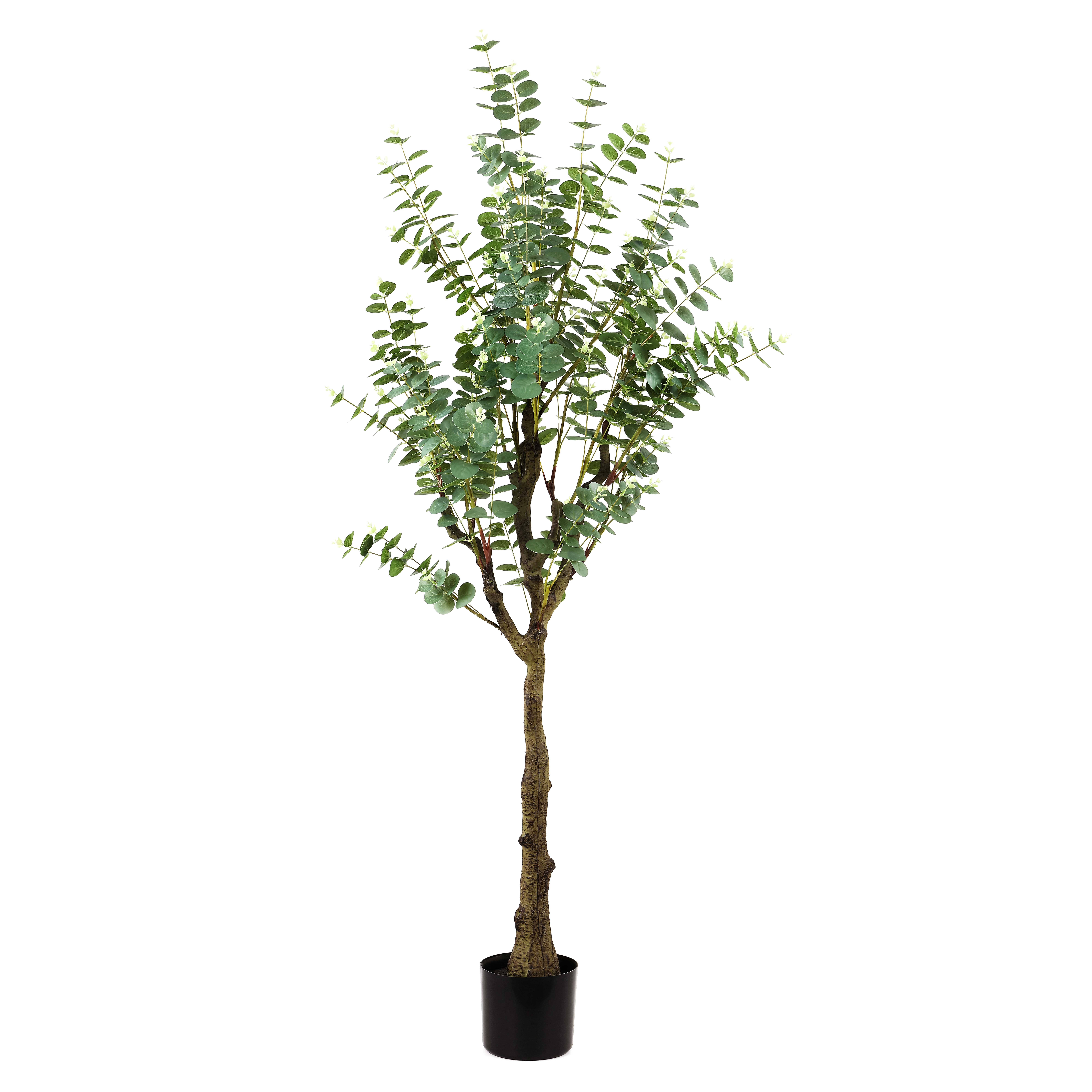 60" Green Faux Eucalyptus Potted Tree with Plastic Pot