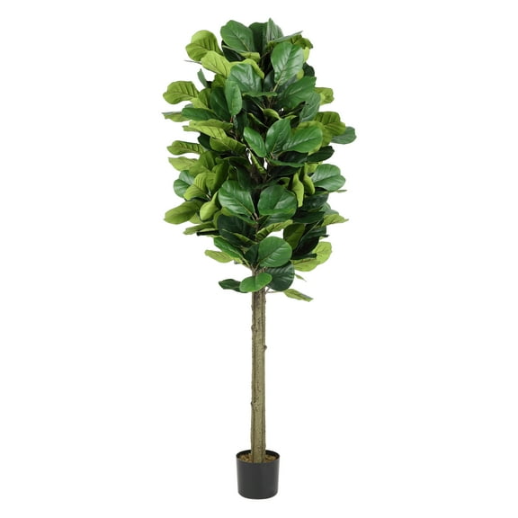 SAFAVIEH Faux Fiddle Leaf Fig 72" Potted Tree, Green