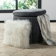 thumbnail image 1 of SAFAVIEH Faux Flokati Solid Plush Fur Pillow, 20" x 20", Ivory, 1 of 3