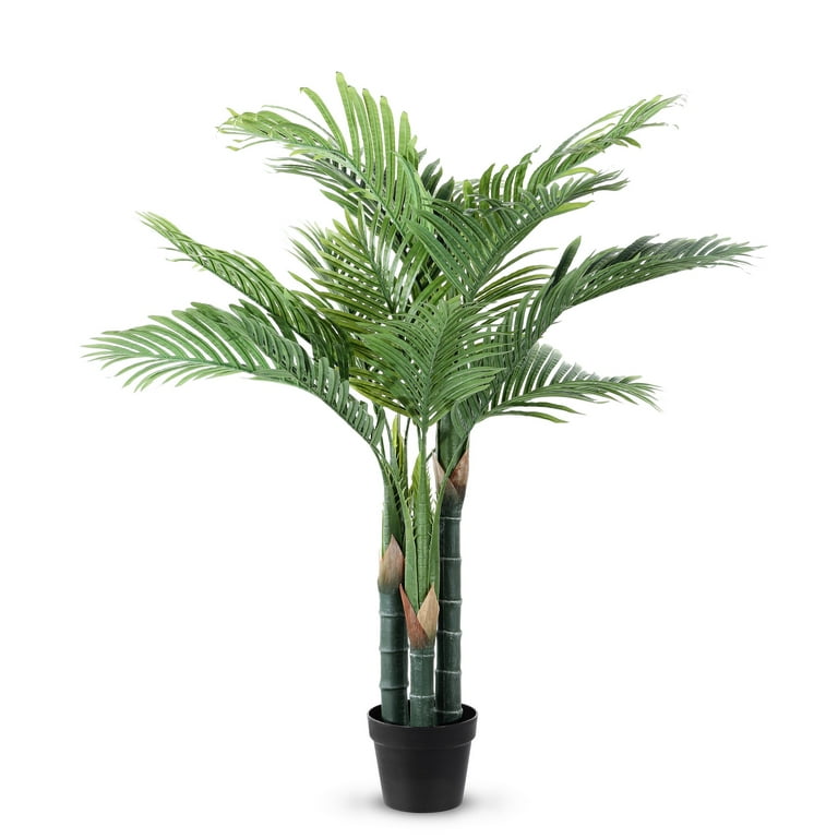 Safavieh 49 in. Faux Golden Can Palm Potted Tree, Green