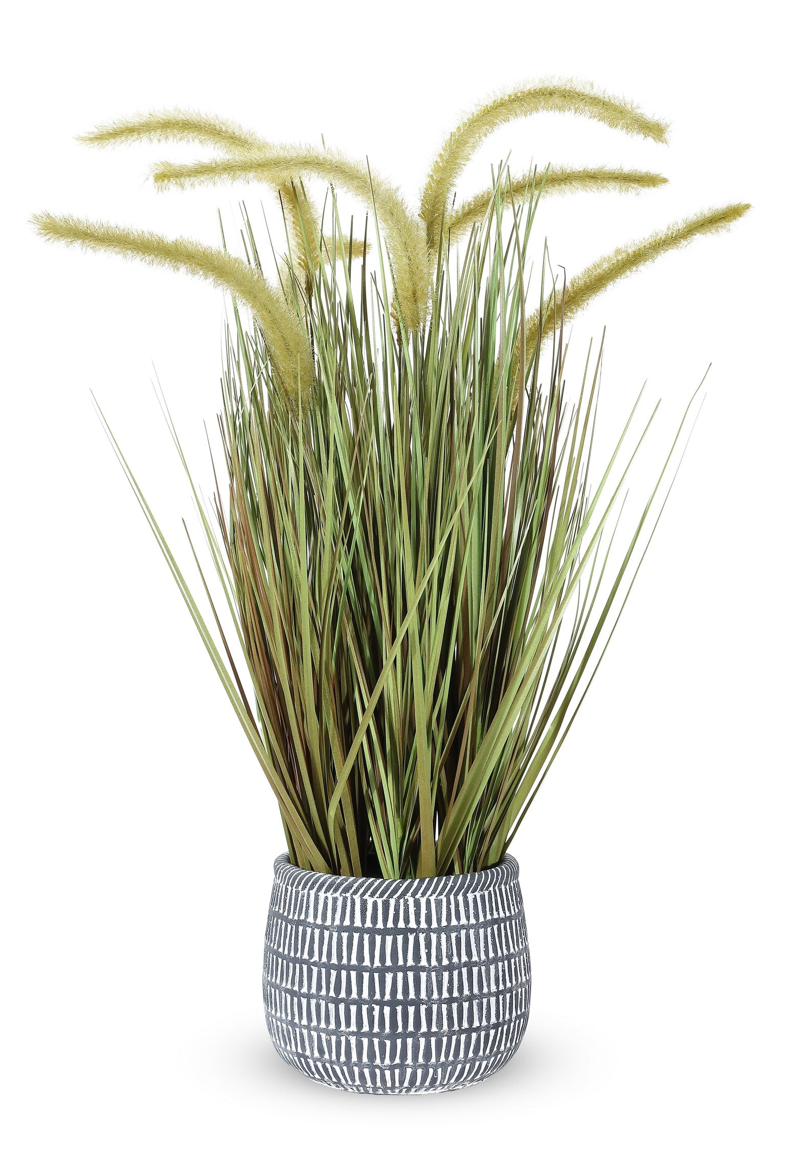 21" Green Faux Grass Topiary in Ceramic Pot