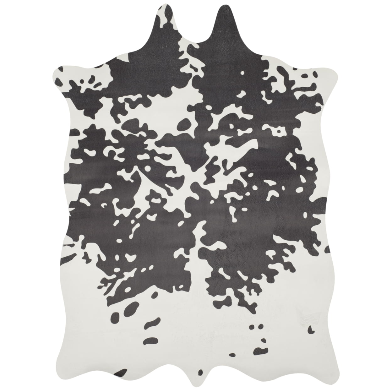 Rectangular Gray Faux Cowhide Tufted Area Rug