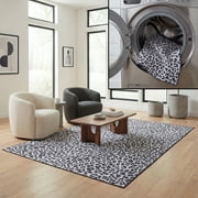 SAFAVIEH Faux Hide Crawford Camo Area Rug, Ivory/Black, 5' x 8'
