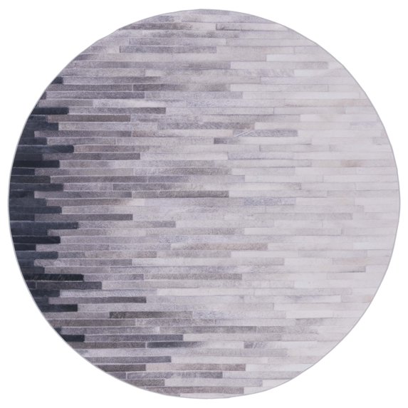 SAFAVIEH Faux Hide Crispin Modern Area Rug, Ivory/Grey, 6' x 6' Round