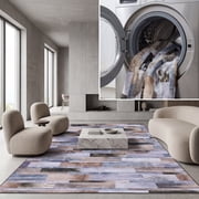 SAFAVIEH Faux Hide Crofton Modern Area Rug, Beige/Purple, 3 x 5