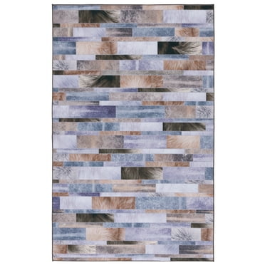 SAFAVIEH Faux Hide Crofton Modern Area Rug, Beige/Purple, 5' x 8'
