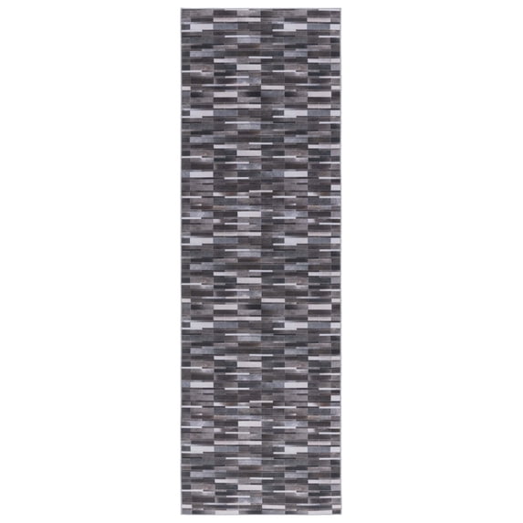 SAFAVIEH Faux Hide Cyan Modern Runner Rug, Ivory/Grey, 2'6" x 8'