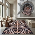 thumbnail image 1 of SAFAVIEH Faux Hide Cynarra Striped Machine Washable Area Rug, Light Orange/Black, 8' x 10', 1 of 12