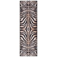 thumbnail image 1 of SAFAVIEH Faux Hide Cynarra Striped Machine Washable Runner Rug, Light Orange/Black, 2'6" x 6', 1 of 11