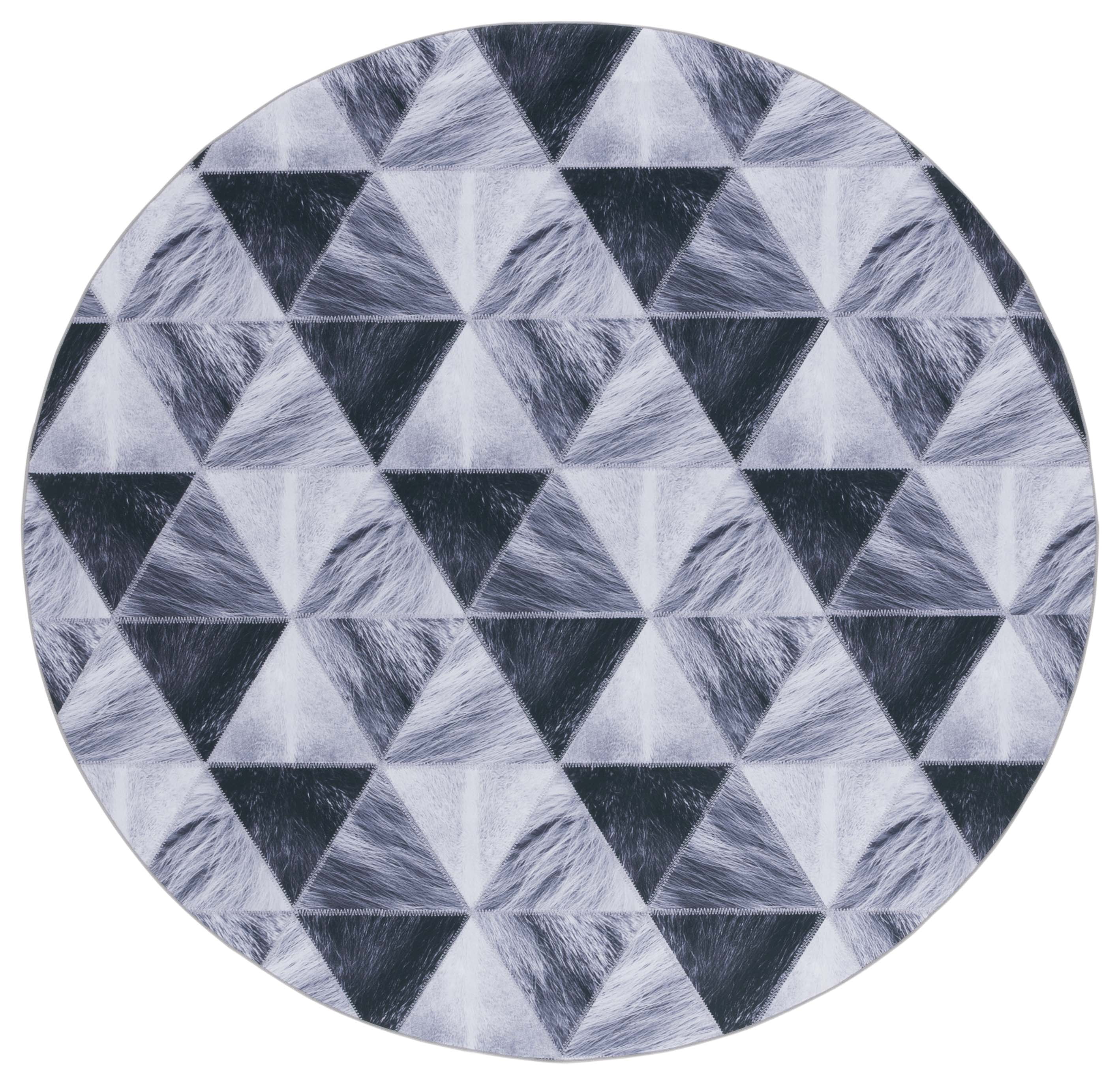 Round Hide Rugs SAFAVIEH Faux Hide Daffodil Diamond Area Rug, Light Grey/Dark Grey, 6 ...