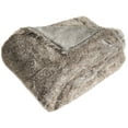 thumbnail image 1 of SAFAVIEH Faux Luxe Peacock Abstract Fur Throw, 50" x 60", Grey, 1 of 4