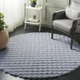 thumbnail image 1 of Safavieh Faux Rabbit Bubble Selina Solid Machine Washable Area Rug, Gray, 6' x 6' Round, 1 of 11