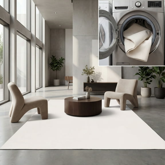 SAFAVIEH Faux Rabbit Fur Daven Solid Area Rug, Beige, 2' x 3'