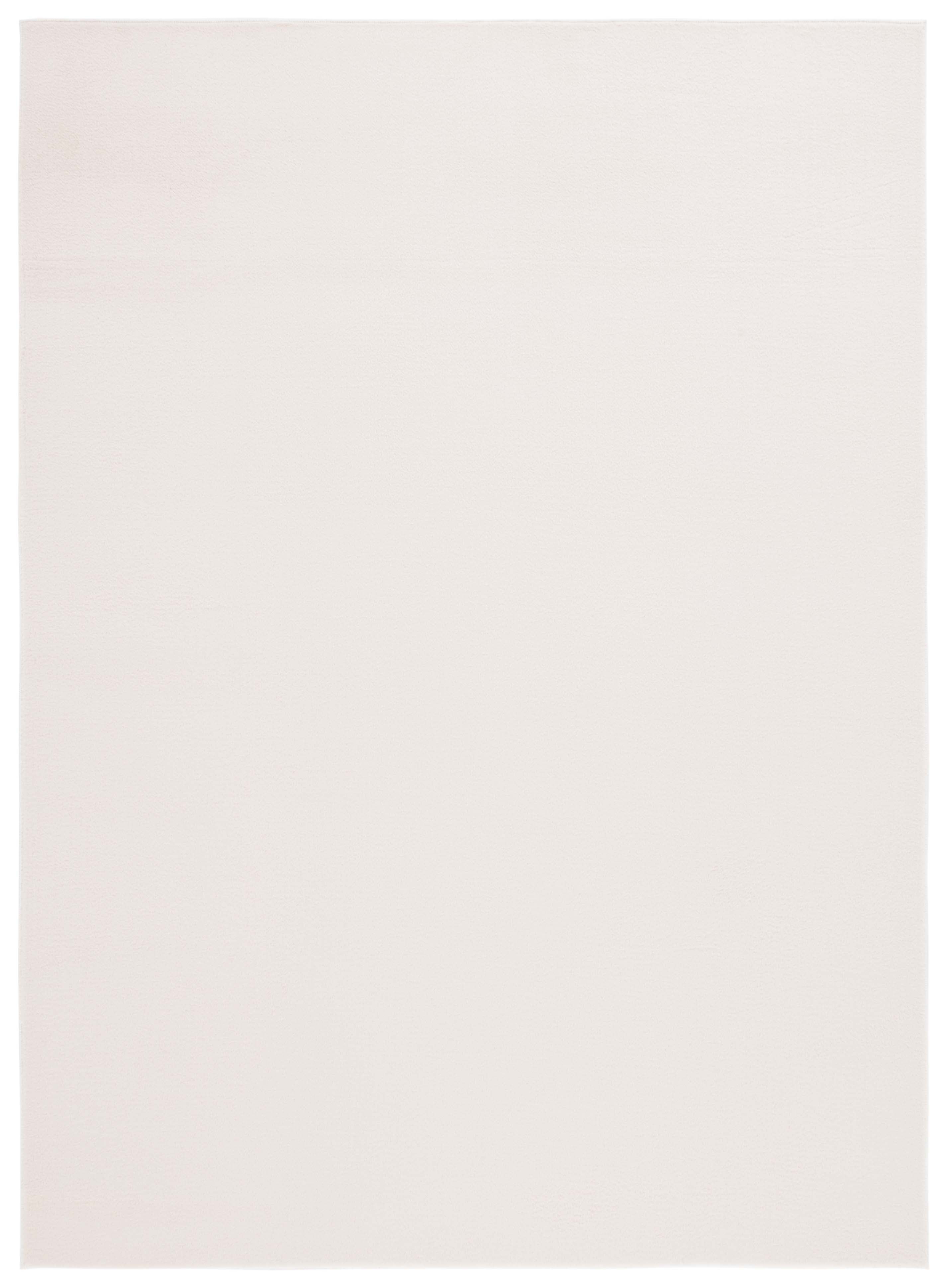 Beige Faux Rabbit Fur 5' x 7' Washable Area Rug