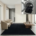 thumbnail image 1 of SAFAVIEH Faux Rabbit Fur Daven Solid Area Rug, Black, 4' x 6', 1 of 13