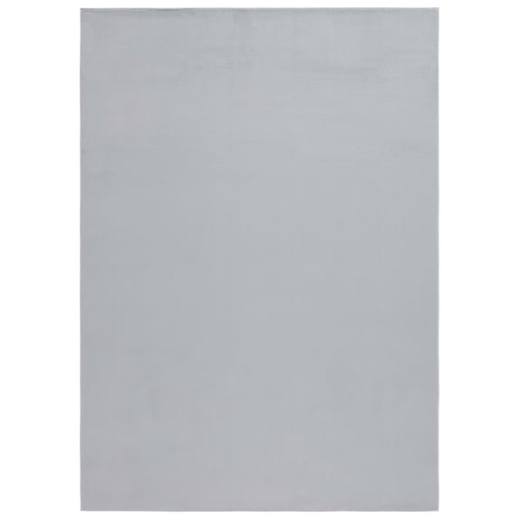 SAFAVIEH Faux Rabbit Fur Daven Solid Area Rug, Silver, 8' x 10'