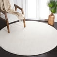 thumbnail image 1 of Safavieh Faux Rabbit Fur David Solid Machine Washable Slip Resistant Area Rug, Off White, 6' x 6' Round, 1 of 12
