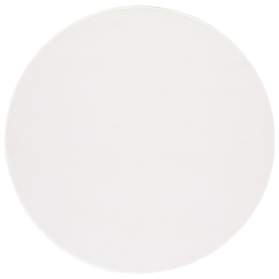 SAFAVIEH Faux Rabbit Fur David Solid Machine Washable Area Rug, Off White, 8' x 10'