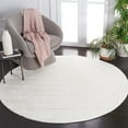 thumbnail image 1 of Safavieh Faux Rabbit Fur Davin Solid Machine Washable Slip Resistant Area Rug, Off White, 6' x 6' Round, 1 of 12