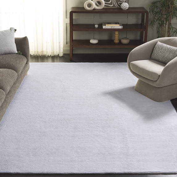 Safavieh Faux Rabbit Fur Davin Solid Machine Washable Slip Resistant Area Rug, Off White, 8' x 10'