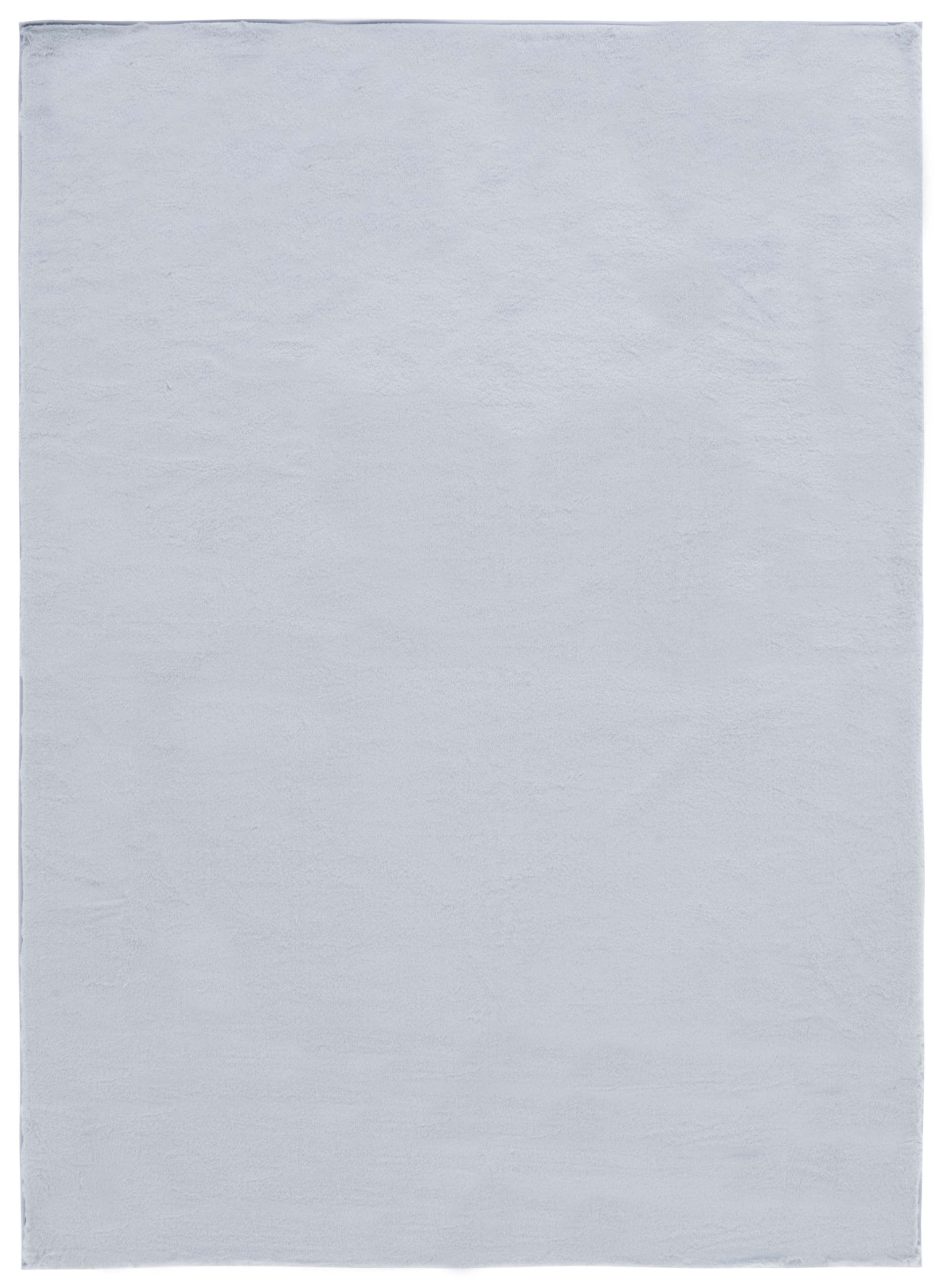 Gray Faux Rabbit Fur 3' x 5' Washable Area Rug