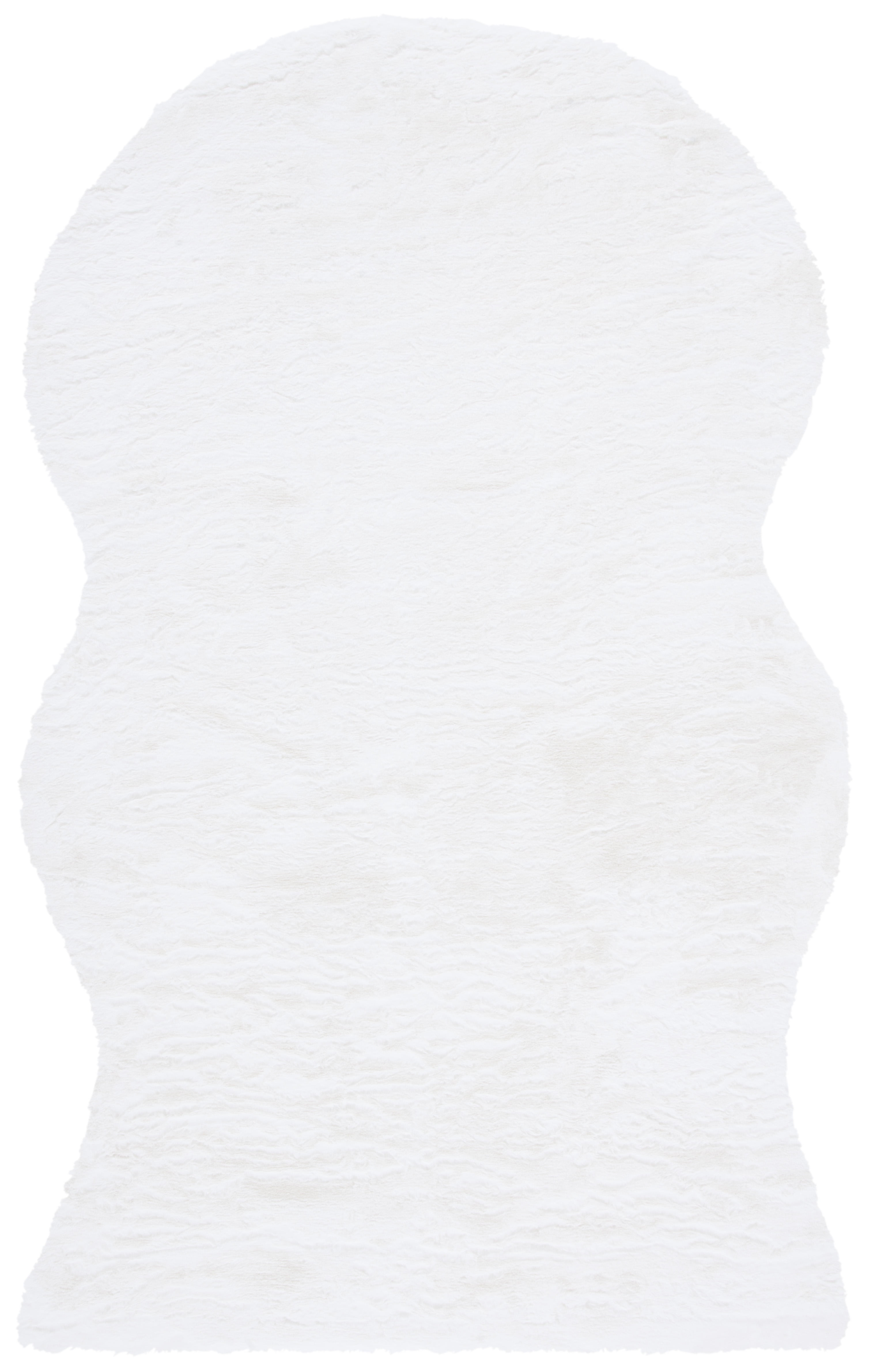 Ivory Silky Shag Rectangular Sheepskin-Inspired Rug