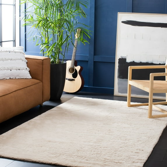 Safavieh Faux Sheep Skin Brock Distressed Area Rug, Beige, 3' x 5'