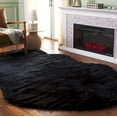 thumbnail image 1 of Safavieh Faux Sheep Skin Jadyn Animal Area Rug, Black, 5' x 8', 1 of 8