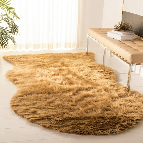 Safavieh Faux Sheep Skin Jadyn Animal Area Rug, Camel, 4' x 6'