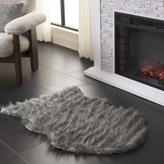 Safavieh Faux Sheep Skin Lucius Animal Area Rug, Dark Gray, 2' x 3'