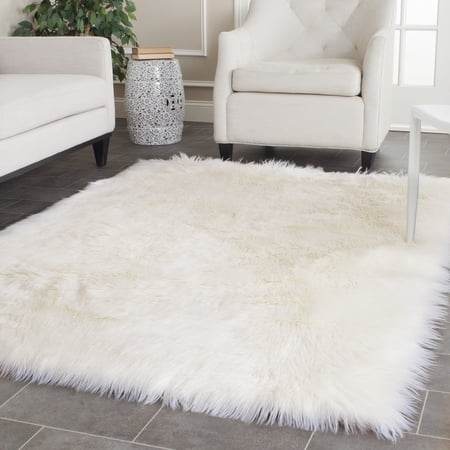 Safavieh Faux Sheep Skin Vesna Solid Area Rug, Ivory, 6' x 9'