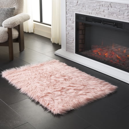 Safavieh Faux Sheep Skin Vesna Solid Area Rug, Pink, 2' x 3'