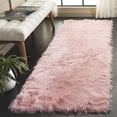 thumbnail image 1 of Safavieh Faux Sheep Skin Vesna Solid Runner Rug, Pink, 2'6" x 8', 1 of 11