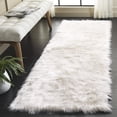 thumbnail image 1 of Safavieh Faux Sheep Skin Vesna Solid Runner Rug, Ivory, 2' x 6', 1 of 6